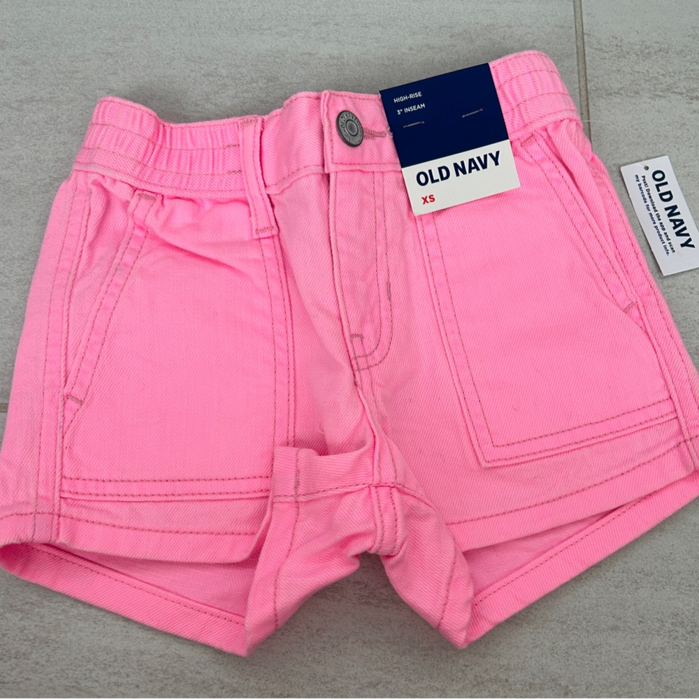 Old Navy Pink Girl’s Denim Shorts - Size 5 (XS) - Brand new with tags